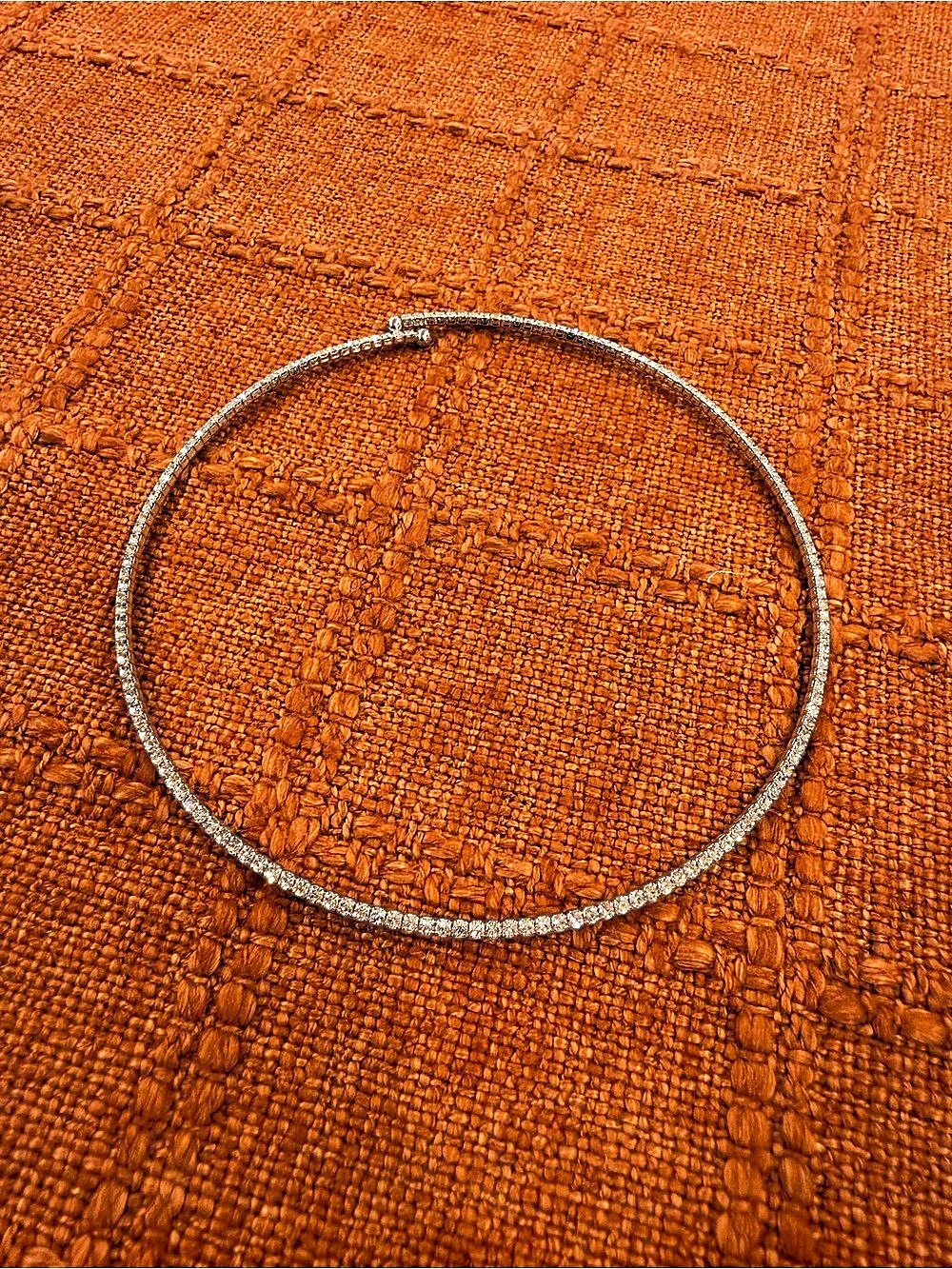Diamonique Flexible Diamond Tennis Choker Necklace